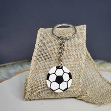Load image into Gallery viewer, Soccer Ball Handmade Polymer Clay Keychain
