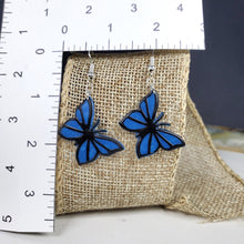 Load image into Gallery viewer, M Cobalt Blue Butterfly Dangle Handmade Earrings
