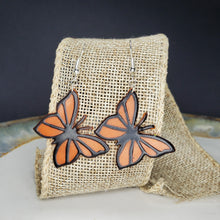 Load image into Gallery viewer, L Orange Butterfly Dangle Handmade Earrings
