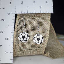 Load image into Gallery viewer, S Soccer Ball Dangle Handmade Earrings
