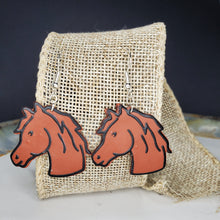 Load image into Gallery viewer, L Bay Horse Head Dangle Handmade Earrings

