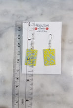 Load image into Gallery viewer, Rectangle Yellow & Blue Dangle Handmade Earrings