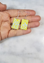 Load image into Gallery viewer, Rectangle Yellow & Blue Dangle Handmade Earrings