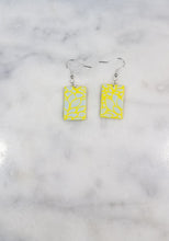 Load image into Gallery viewer, Rectangle Yellow & Blue Dangle Handmade Earrings