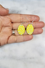 Load image into Gallery viewer, Oval Yellow & Blue Dangle Handmade Earrings