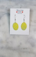 Load image into Gallery viewer, Oval Yellow & Blue Dangle Handmade Earrings