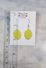 Load image into Gallery viewer, Oval Yellow & Blue Dangle Handmade Earrings