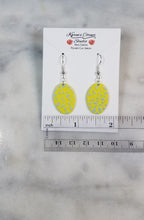 Load image into Gallery viewer, Oval Yellow & Blue Dangle Handmade Earrings