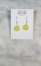 Load image into Gallery viewer, Circle Yellow & Blue Dangle Handmade Earrings