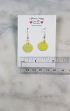 Load image into Gallery viewer, Circle Yellow & Blue Dangle Handmade Earrings