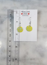 Load image into Gallery viewer, Circle Yellow & Blue Dangle Handmade Earrings