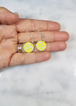 Load image into Gallery viewer, Circle Yellow & Blue Dangle Handmade Earrings