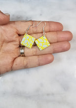 Load image into Gallery viewer, Diamond Yellow & Blue Dangle Handmade Earrings
