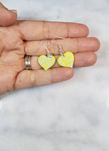 Load image into Gallery viewer, Heart Yellow & Blue Dangle Handmade Earrings