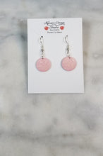 Load image into Gallery viewer, Circle Pink & White Dangle Handmade Earrings