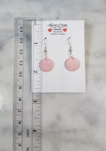Load image into Gallery viewer, Circle Pink & White Dangle Handmade Earrings