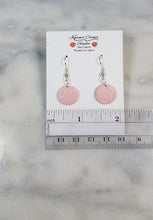 Load image into Gallery viewer, Circle Pink & White Dangle Handmade Earrings