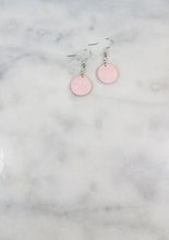 Load image into Gallery viewer, Circle Pink & White Dangle Handmade Earrings