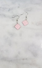 Load image into Gallery viewer, Diamond Pink & White Dangle Handmade Earrings