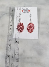 Load image into Gallery viewer, Oval Pink & Rust Dangle Handmade Earrings