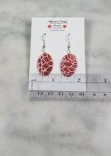 Load image into Gallery viewer, Oval Pink & Rust Dangle Handmade Earrings