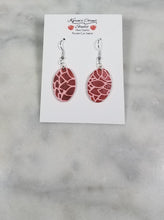 Load image into Gallery viewer, Oval Pink & Rust Dangle Handmade Earrings