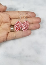 Load image into Gallery viewer, Oval Pink & Rust Dangle Handmade Earrings
