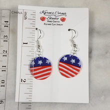 Load image into Gallery viewer, Circle Stars and Stripes Dangle Handmade Earrings