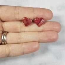 Load image into Gallery viewer, Rose Gold/Copper/Burgundy Heart Stud Earrings