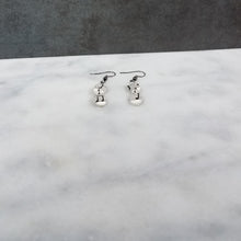 Load image into Gallery viewer, White Mini Double Oval Shaped Music Notes Dangle Handmade Earrings