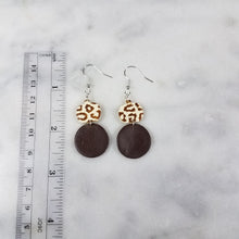 Load image into Gallery viewer, S Pumpkin and M Circle with Brown Leopard Print Dangle Handmade Earrings
