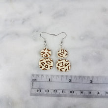 Load image into Gallery viewer, Double S and M Pumpkin with Brown Leopard Print Dangle Handmade Earrings
