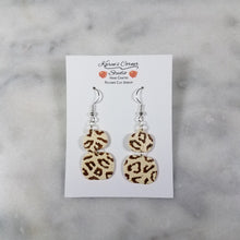Load image into Gallery viewer, Double S and M Pumpkin with Brown Leopard Print Dangle Handmade Earrings
