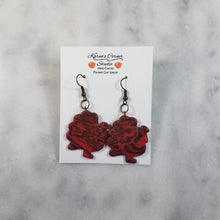 Load image into Gallery viewer, Abstract Brown and Orange Turkey L - Polymer Clay Dangle Earring
