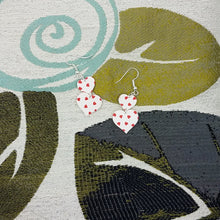 Load image into Gallery viewer, S and L Double Heart-Shaped Heart Pattern Polka Dot Pattern Handmade Dangle Handmade Earrings
