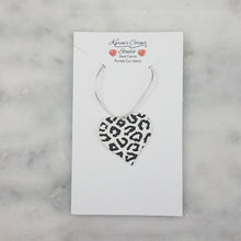 Load image into Gallery viewer, Black and White Leopard Print Heart Shaped Pendant Necklace
