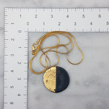 Load image into Gallery viewer, Black and Gold Circle Pendant Necklace
