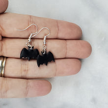 Load image into Gallery viewer, Bat S Solid Black Dangle Handmade Earrings
