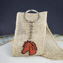 Load image into Gallery viewer, Bay Horse Head Keychain
