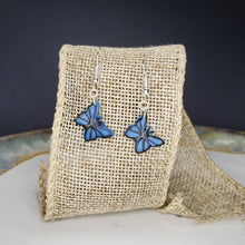 Load image into Gallery viewer, S Cobalt Blue Butterfly Dangle Handmade Earrings
