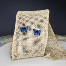 Load image into Gallery viewer, XS Cobalt Blue Handmade Butterfly Post Earrings
