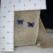 Load image into Gallery viewer, XS Cobalt Blue Handmade Butterfly Post Earrings
