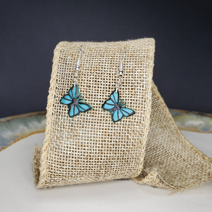 S Turquoise Butterfly Dangle Handmade Earrings