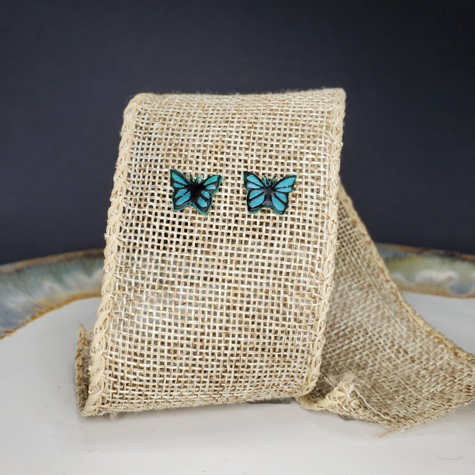 XS Turquoise Handmade Butterfly Post Earrings