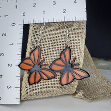 Load image into Gallery viewer, L Orange Butterfly Dangle Handmade Earrings

