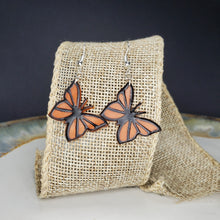 Load image into Gallery viewer, M Orange Butterfly Dangle Handmade Earrings
