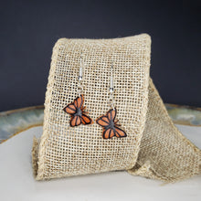 Load image into Gallery viewer, S Orange Butterfly Dangle Handmade Earrings
