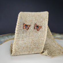Load image into Gallery viewer, XS Orange Handmade Butterfly Post Earrings
