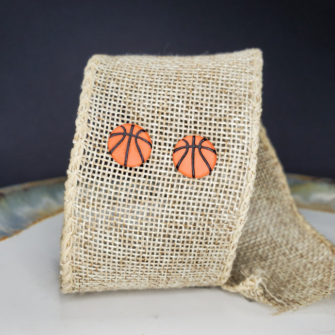 XS Basketball Handmade Post Earrings