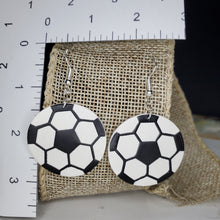 Load image into Gallery viewer, L Soccer Ball Dangle Handmade Earrings
